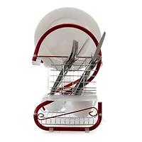 MegaChef 16" Red 2-Shelf Iron Wire Dish Rack