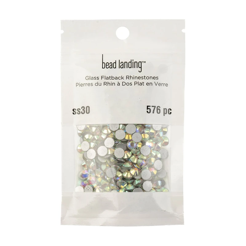 12 Pack: AB Crystal SS30 Glass Flatback Rhinestones by Bead Landing™