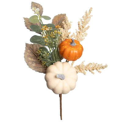 13" Mixed Pumpkin & Leaves Pick by Ashland®