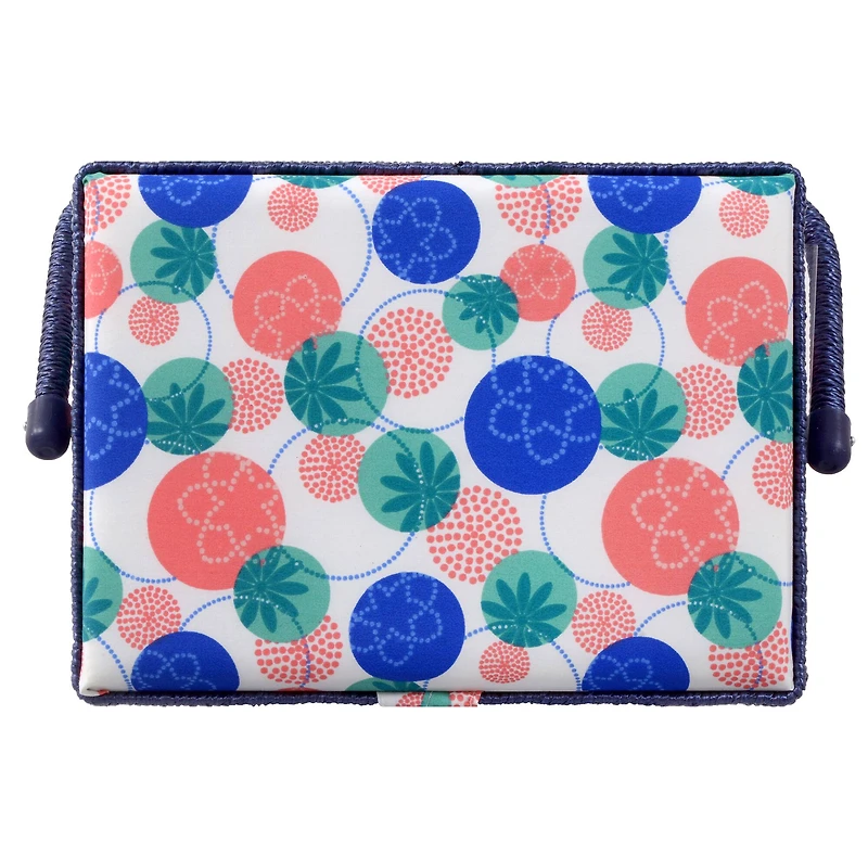 SINGER® Large Florence Floral Print Sewing Basket with Sewing Kit