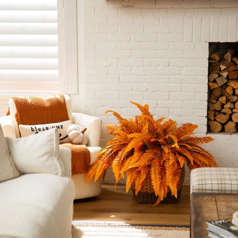 48in. Autumn Artificial Fall Boston Fern - Set of 2