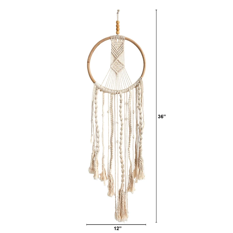 3ft. x 1ft. Boho Macrame Dreamcatcher Wall Hanging Decor