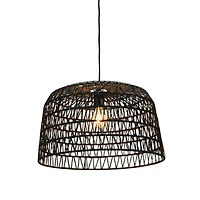 Hello Honey® 19.5" Charcoal Gray Woven Pendant Lamp