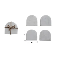 Hello Honey® White Modern Arched Marble Coaster Set