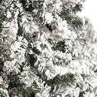 10ft. Pre-Lit Flocked West Virginia Fir Artificial Christmas Tree, Clear LED Lights