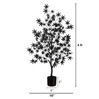 4ft. Artificial Halloween Eerie Black Maple Tree