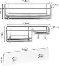 NEX™ Silver Shower Caddy Hanging Basket Shelf Set