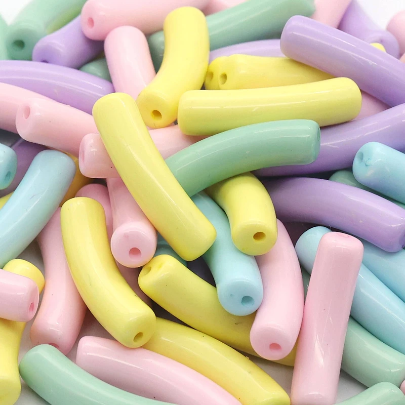 Pastel Plastic Tube Beads by Creatology™