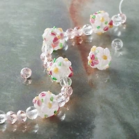 Flower Lampwork Glass Ball Bead Mix by Bead Landing™