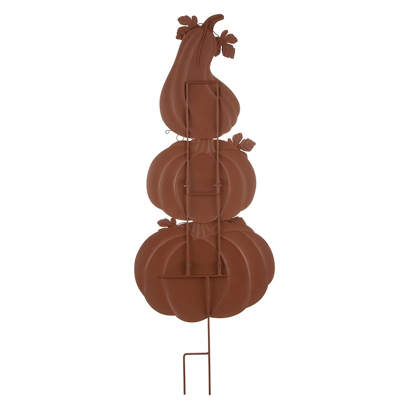 42" GlitzHome® 3-in-1 Metal Pumpkin Yard Stake