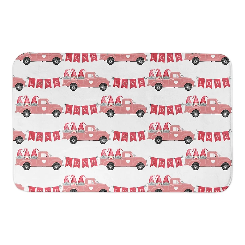VDay Gnome Truck Pattern 21" x 34" Bath Mat
