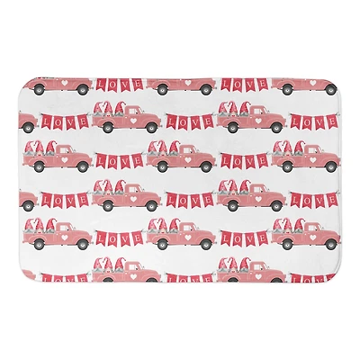 VDay Gnome Truck Pattern 21" x 34" Bath Mat