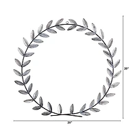 20" White Metal Olive Leaf Wall Décor