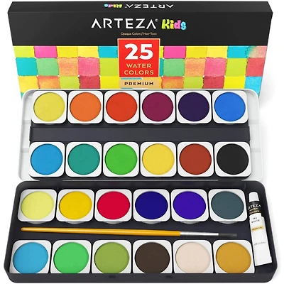 Arteza® Kids Watercolor Kit, 25 Assorted Colors
