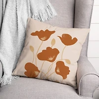 Orange Poppies Throw Pillow 18" x 18"