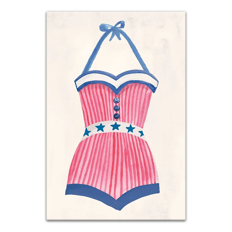 Candy Cane Swimsuit Canvas Wall Art