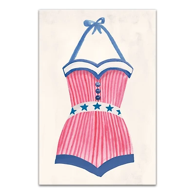 Candy Cane Swimsuit Canvas Wall Art