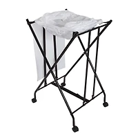 Honey Can Do Black/ Single Bounce Back Hamper with Wheels and Lid