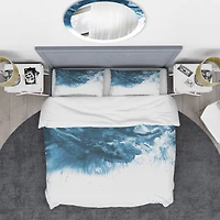 Designart 'Blue and White Marble Acrylic' Mid-Century Modern Bedding Set