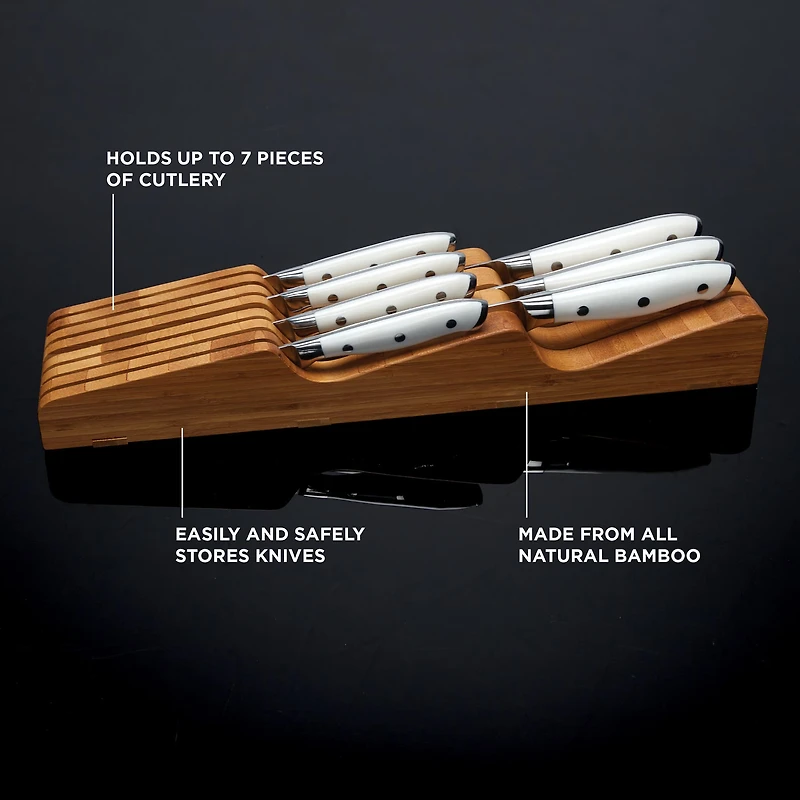 Sabatier 7-Slot Bamboo In-Drawer Knife Organizer