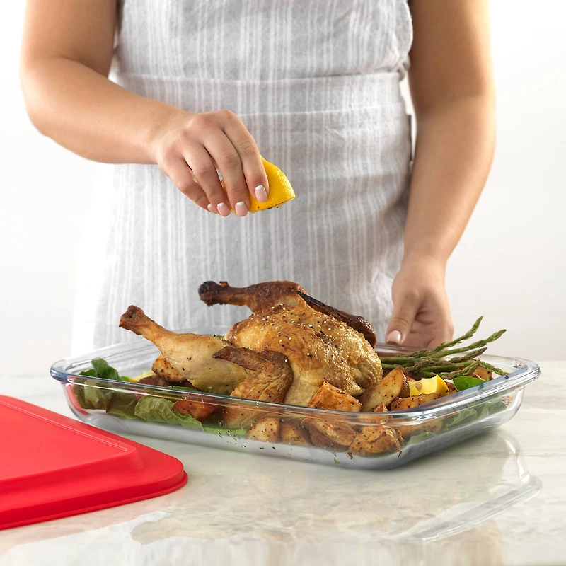 JoyJolt® Red Glass Bakeware Containers Set