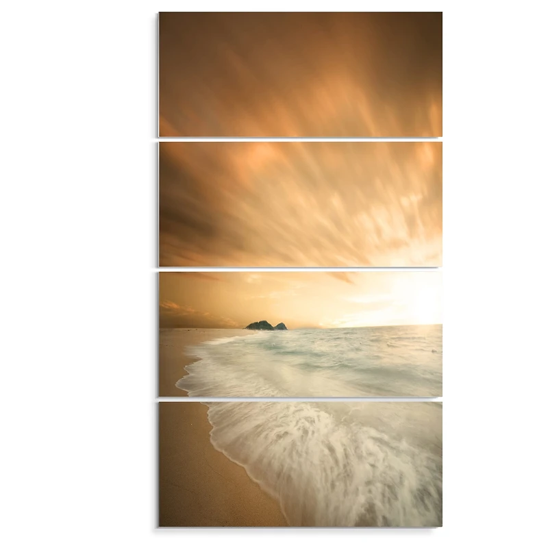 Designart - Beautiful Brown Beach at Sunset