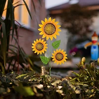 Glitzhome® 48.25" Fall Metal Sunflowers Yard Stake