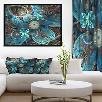 Designart - Fractal Blue Flowers
