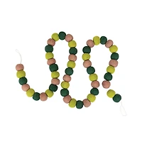 Hello Honey® 6ft. Tan & Green Wool Felt Ball Garland