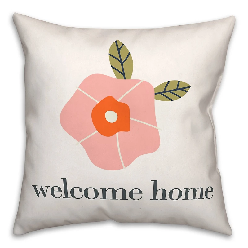 Welcome Home Floral Throw Pillow