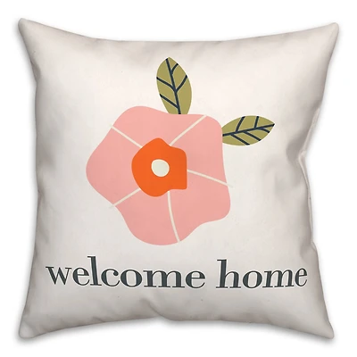 Welcome Home Floral Throw Pillow