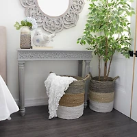 Grey Farmhouse Mango Wood Console Table, 30" x 36"