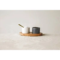 Hello Honey® Marble Salt & Pepper Bowls on Mango Wood Tray Set