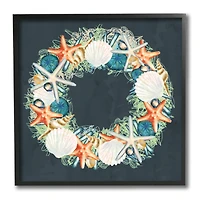 Stupell Industries Starfish and Nautical Sea Shell Wreath, 12" x 12"
