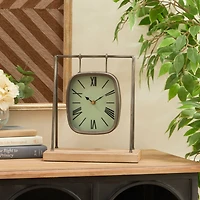 12" Gray Wood Farmhouse Swing Clock