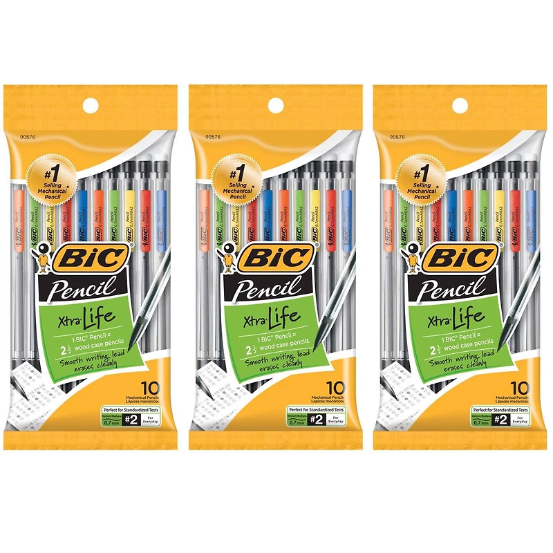 BIC® Mechanical 0.7mm Pencils, 3 Packs of 10