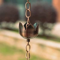 Glitzhome® 8.5ft. Faux Copper Lotus Shaped Rain Chain