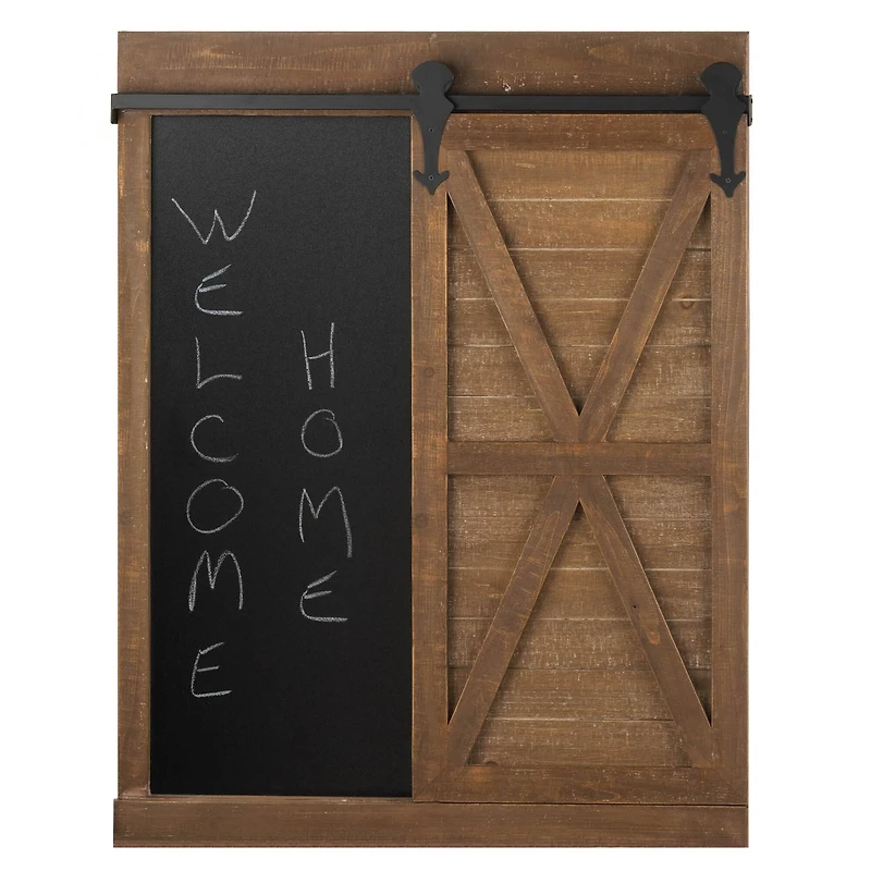 Chalkboard & Mirror with Barn Door