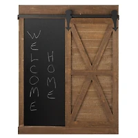 Chalkboard & Mirror with Barn Door