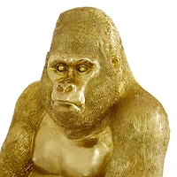 15" Gold Traditional Gorilla Sculpture