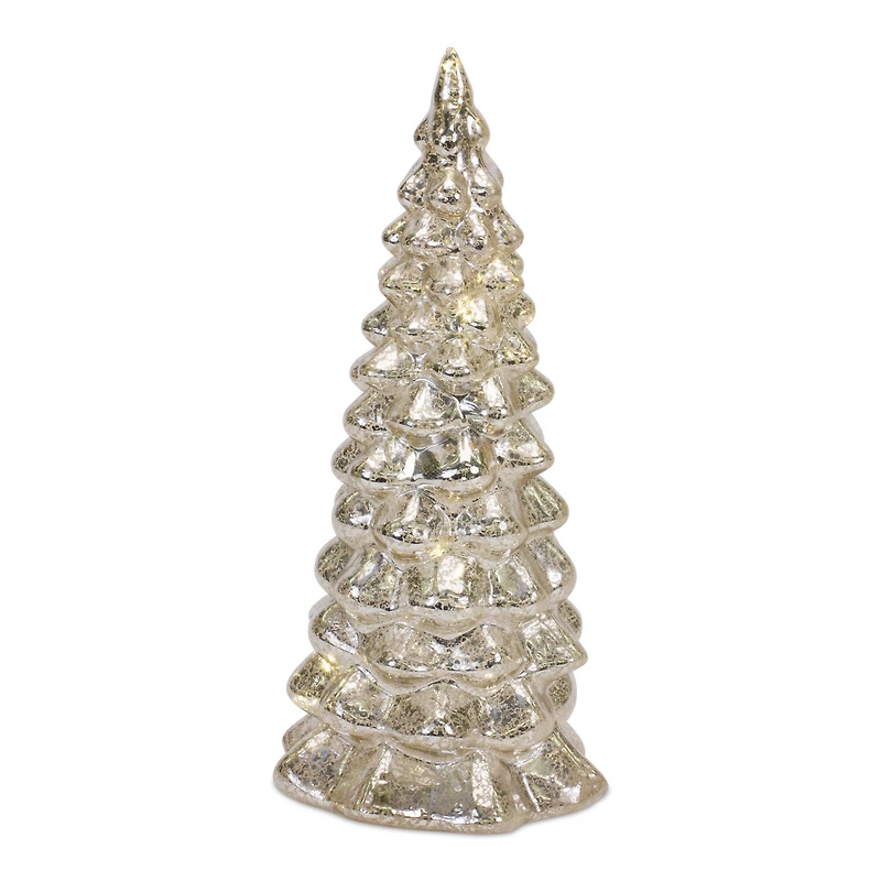 LED Glass Christmas Tree Set, 6.5", 7.75", 10" & 12"