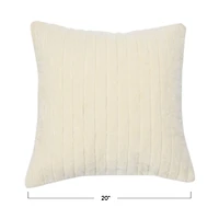 Hello Honey® 20" Square Quilted Velvet Pillow Cover with Channel Stitch