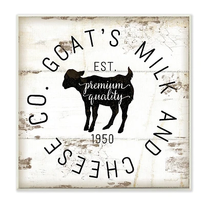 Stupell Industries Goat Milk and Cheese Co Vintage Sign, 12" x 12"
