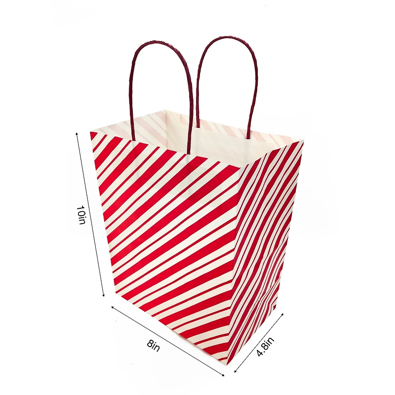 Medium Peppermint Stripes Gift Bags, 5ct. by Celebrate It™