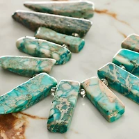 12 Pack: Aqua Jasper Stick Beads, 25mm by Bead Landing™ Sedona