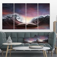 Designart - Bible and two large waves