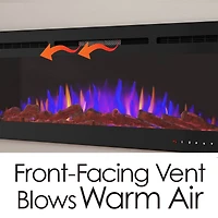 Hastings Home 36" Black Wall Mount Electric Fireplace