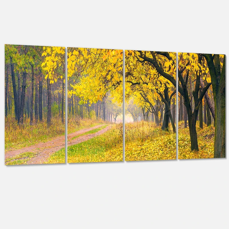 Designart - Bright Yellow Autumn Forest