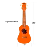Salus KaKo'o 21" Sunrise Orange Professional Wooden Ukulele Set