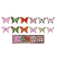 Hello Honey® 6" Feather Butterfly Clip-On Ornament Set